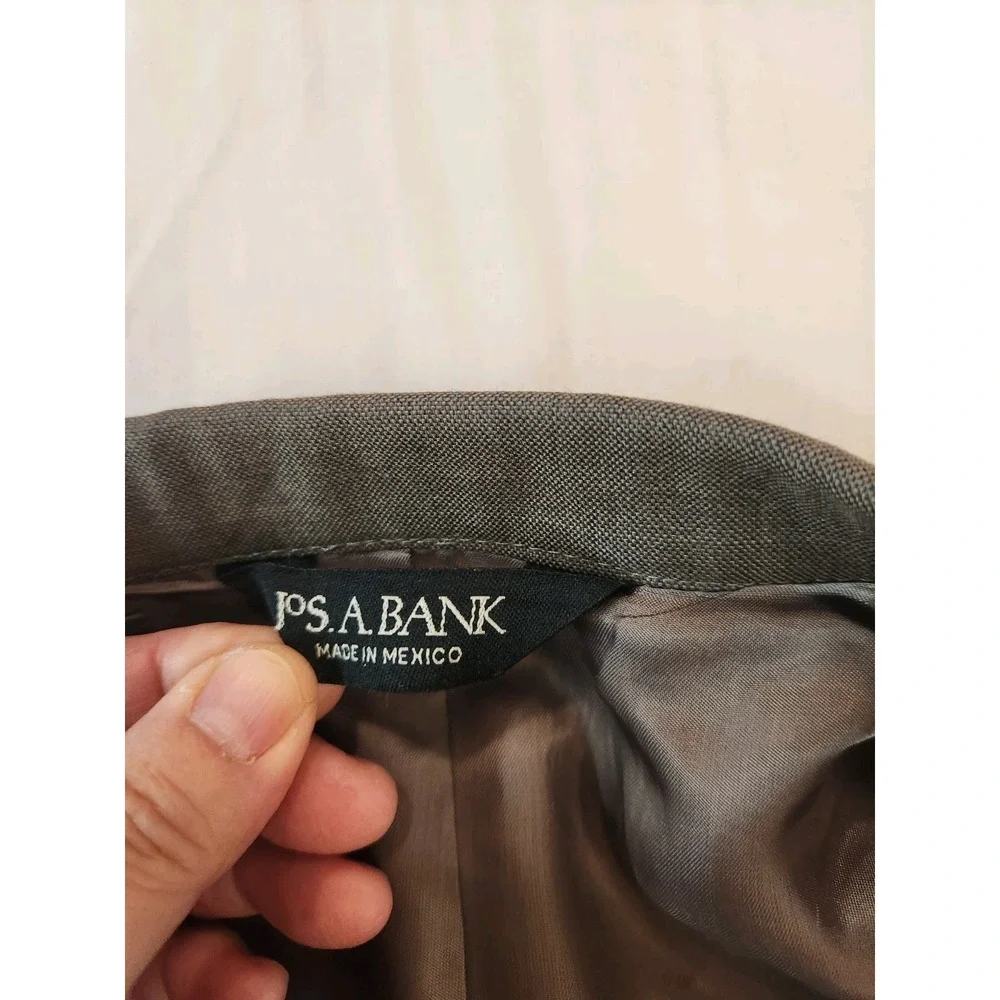Jos A Banks‎ Men's Gray Wool Silk Sport Coat Size 44 Reg Classic Career Office